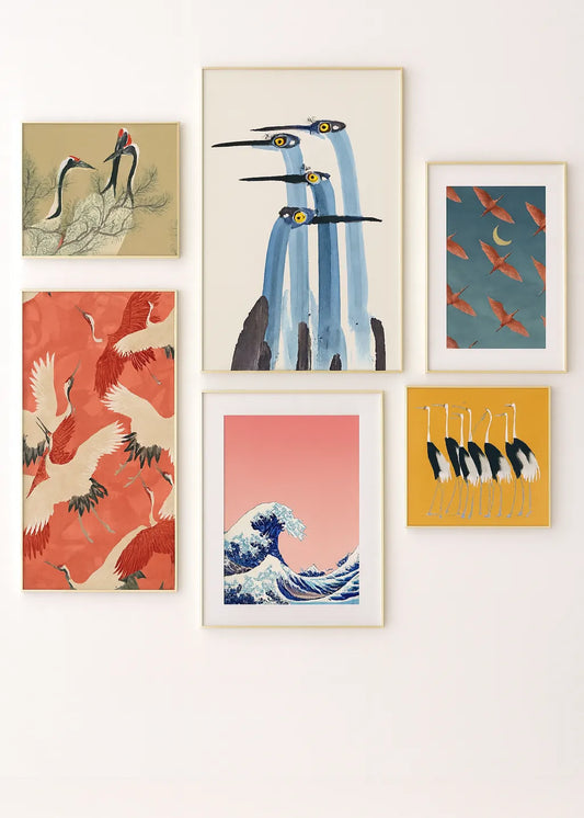 Image showing an overview of the red crane art collection