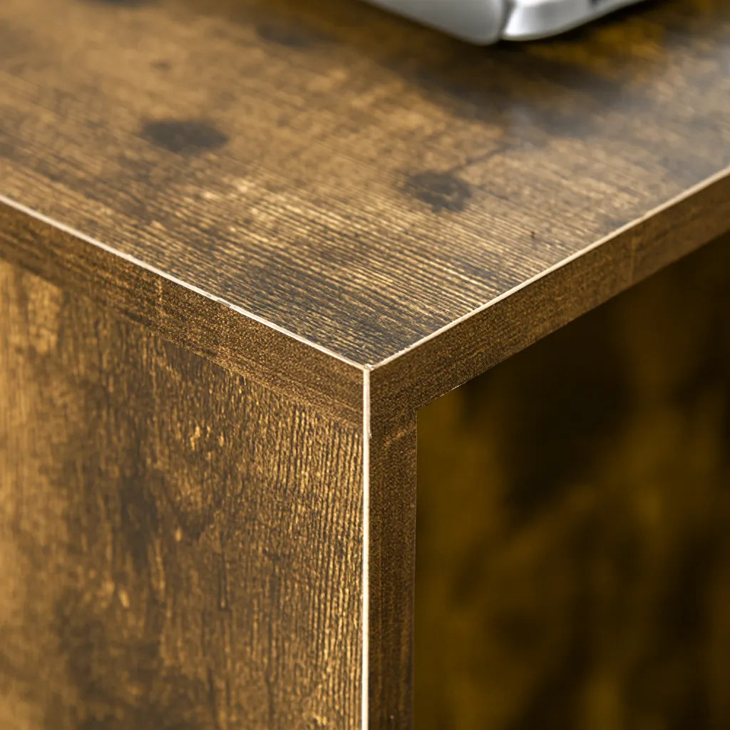 Close-up of a wooden surface with a blurred background